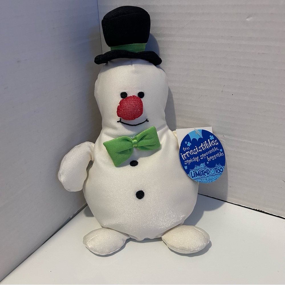 Ltd 2 too irresistibles, squishy, squeezable and huggable SNOWMAN plush 11” long